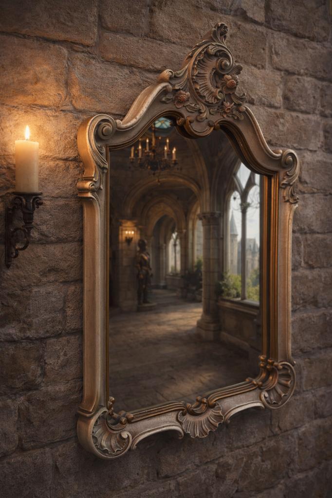 Antieke sierlijke spiegel – rococo stijl, handgesneden kader, Antiek en Kunst, Antiek | Spiegels, Ophalen