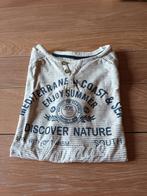 T-shirt ligné blanc beige Okaïdi 12ans, Garçon, Enlèvement ou Envoi, Utilisé, Okaidi