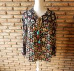 (16) -blouse femme t.42 noire colorée - made in italy -, Zwart, Maat 42/44 (L), Ophalen of Verzenden, Zo goed als nieuw