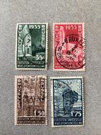 Belgische postzegels Obp nrs 386/89, Postzegels en Munten, Frankeerzegel, Ophalen of Verzenden, Gestempeld, Overig