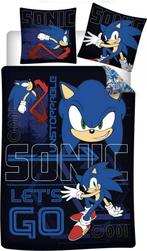 Sonic Dekbedovertrek 140 x 200 cm - Let's Go, Kinderen en Baby's, Zwart, Dekbedovertrek, Nieuw, Ophalen of Verzenden