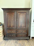Vintage kast donker hout 2 lades, Huis en Inrichting, Kasten | Overige, Ophalen, Gebruikt