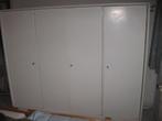 wit geschilderde houten vintage kleerkast van +- 1960, Ophalen, Gebruikt, Vintage, 200 cm of meer