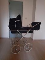 Retro kinderwagen, donkerblauw ribfluweel, Kinderen en Baby's, Kinderwagens en Combinaties, Ophalen, Gebruikt, Kinderwagen