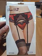 Snow Rose, jarretelgordel met g-string, Zwart, Nieuw, Overige maten, Ophalen of Verzenden