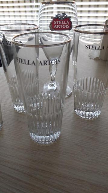  4 Oude Stella Artois glazen