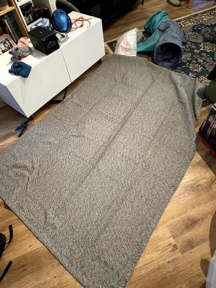 TIPHEDE Rug, flatwoven, black/natural, 155x220 cm, Maison & Meubles, Ameublement | Tapis & Moquettes, Utilisé, 150 à 200 cm, 200 cm ou plus