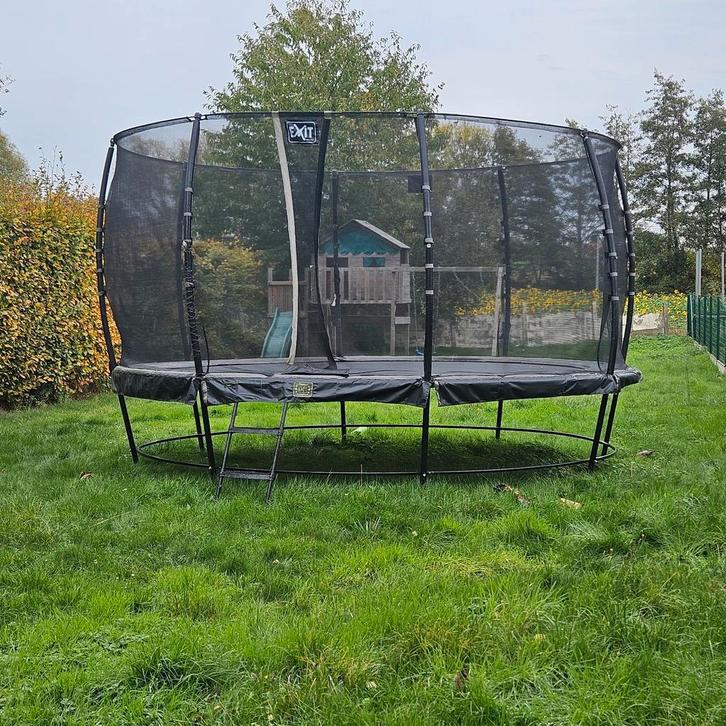 Trampoline Exit Toys dia 427 cm met trap, Kinderen en Baby's, Speelgoed | Buiten | Trampolines, Zo goed als nieuw, Ophalen