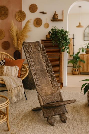 Siège africain sculpté main– pièce authentique et décorative beschikbaar voor biedingen