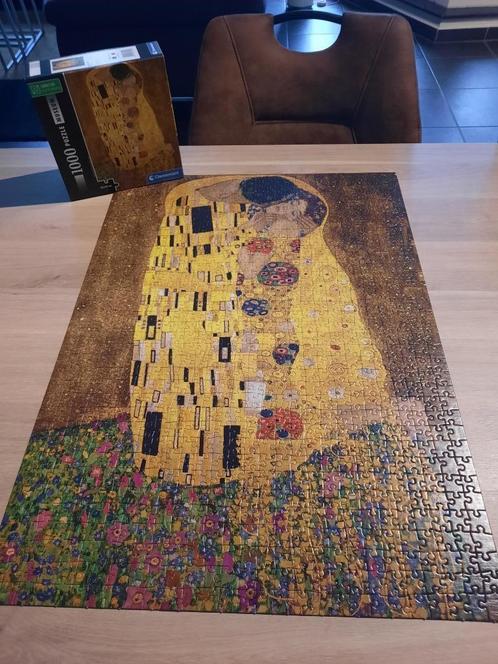 Puzzel kunstwerk De Kus (Klimt), Hobby en Vrije tijd, Denksport en Puzzels, Zo goed als nieuw, Legpuzzel, 500 t/m 1500 stukjes