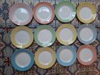 Boch pastel vintage (dessert)borden 12 stuks fifties, Ophalen of Verzenden