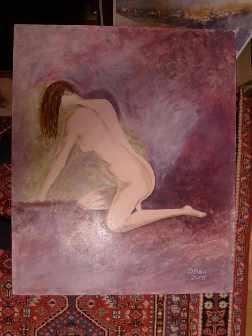 HSP knielende naakte vrouw gesigneerd, Antiek en Kunst, Antiek | Brons en Koper, Ophalen of Verzenden