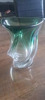 Vase Vintage en cristal et verre "Wave" par Val Saint Lamber, Antiquités & Art, Enlèvement ou Envoi