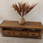 Teaken salontafel + TV-meubel, Ophalen, Minder dan 50 cm, Gebruikt, 50 tot 75 cm