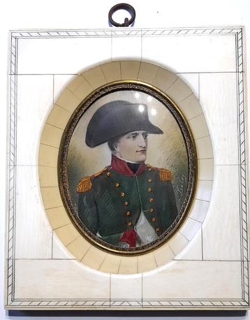 JB Isabey (1767-1855) „Napoleon”, 19e eeuwse miniatuur gesig beschikbaar voor biedingen
