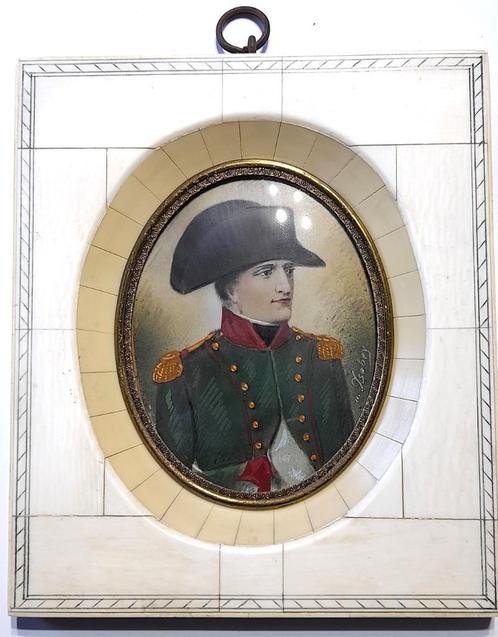 JB Isabey (1767-1855) „Napoleon”, 19e eeuwse miniatuur gesig, Antiek en Kunst, Kunst | Litho's en Zeefdrukken, Verzenden