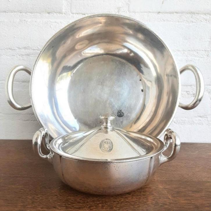 Nederlandse stoomvaart maatschappij NSM (verzilverde schalen, Antiek en Kunst, Antiek | Zilver en Goud, Zilver, Ophalen of Verzenden