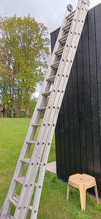 Profesionele Ladder solide 3x 14 treden, Doe-het-zelf en Bouw, Ladder, Gebruikt, Opvouwbaar of Inschuifbaar, 4 meter of meer