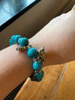 Bracelet bleu avec éléphant et papillon, Bijoux, Sacs & Beauté, Comme neuf, Enlèvement ou Envoi