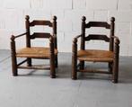 Pair of oak armchairs by Charles Dudouyt, Ophalen of Verzenden