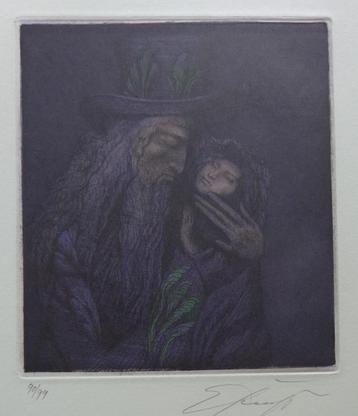 ERNST FUCHS / JAKOB UND JOSEPH / KLEURETS / 52x40cm / SIG, Enlèvement ou Envoi