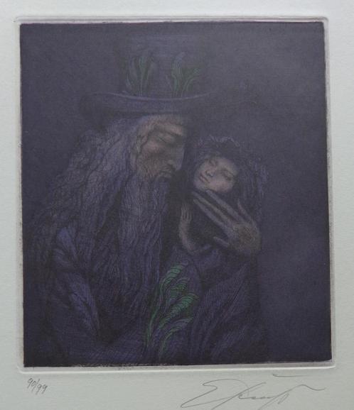 ERNST FUCHS / JAKOB UND JOSEPH / KLEURETS / 52x40cm / SIG, Antiek en Kunst, Kunst | Litho's en Zeefdrukken, Ophalen of Verzenden