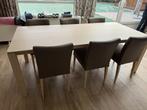 Eetkamertafel met 6 stoelen, Huis en Inrichting, Tafels | Eettafels, Ophalen, Zo goed als nieuw, Vijf personen of meer, Rechthoekig