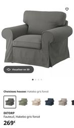 2 IKEA Ektorp fauteuils - grijze hoes, Ophalen, Gebruikt, Eenpersoons