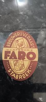 Oud bieretiket faro br Veraart Stabroek, Ophalen of Verzenden, Zo goed als nieuw