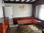 Uitzonderlijke eetkamer in notelaarshout, Huis en Inrichting, Complete eetkamers, Ophalen, Gebruikt, Jaren 60, vintage, Minder dan 4 stoelen