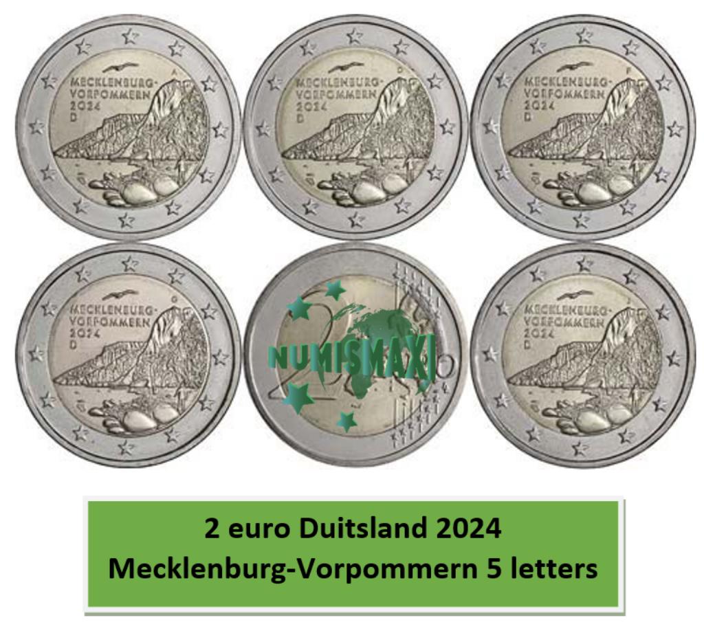2 euro Duitsland 2024 Mecklenburg-Vorpommern 5 letters, Ophalen of Verzenden, Duitsland, 2 euro