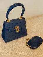 Vintage handtasje in struisvogelleder, Handtassen en Accessoires, Tassen | Damestassen, Ophalen of Verzenden