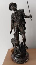 Bronzen beeld met certifikaat herder met schaap 48h, Antiek en Kunst, Antiek | Brons en Koper, Ophalen