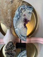 Agaat met amethist op pin, Ophalen of Verzenden, Mineraal