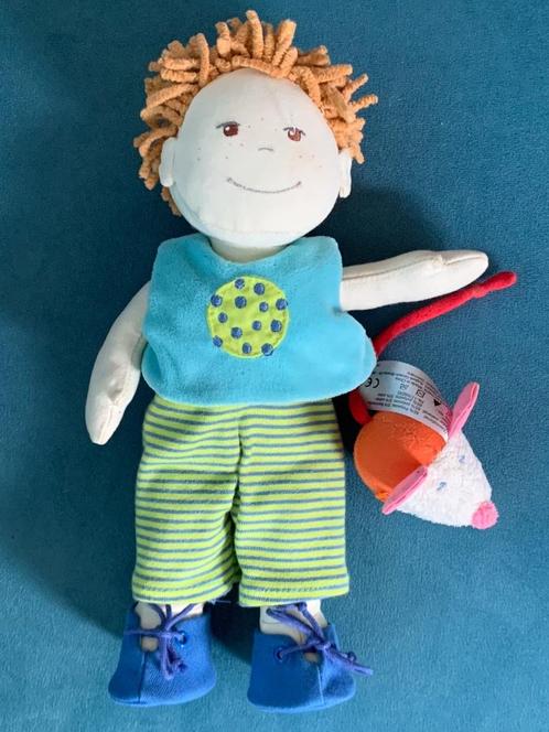HABA pop LuKas 32cm met muisje en extra kledingset voetbal, Kinderen en Baby's, Speelgoed | Poppen, Zo goed als nieuw, Overige typen