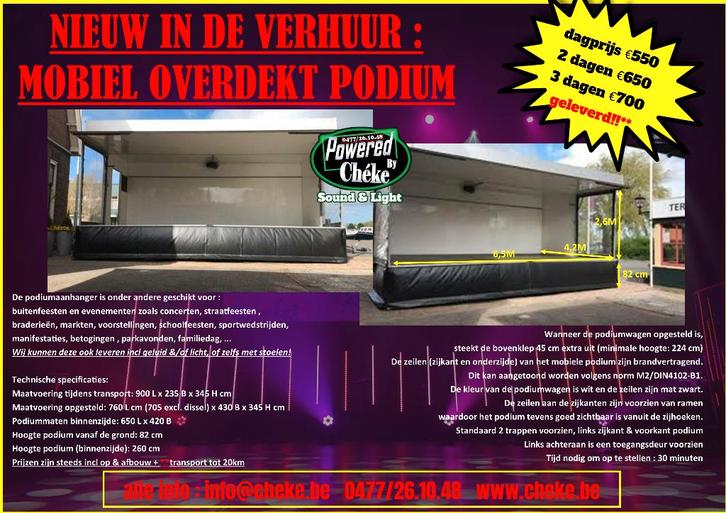 Podiumwagen TE HUUR, Caravans en Kamperen, Verhuur