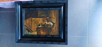 Schilderij op hout beschikbaar voor biedingen