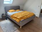 Tweepersoonsbed 200200  + Van Landschoot Superqueen-matras, Huis en Inrichting, Ophalen, Beige, Tweepersoons, Zo goed als nieuw