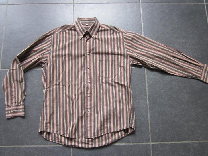 MB bruin hemd met lange mouwen, Kleding | Heren, Overhemden, Gedragen, Halswijdte 39/40 (M), Bruin, Ophalen of Verzenden