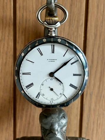 IAXA Antiek zakhorloge, volledig 0.800 zilver- ca. 1900-1915 beschikbaar voor biedingen