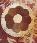 rond vintage tapijt in dierenhuid, Huis en Inrichting, Verzenden, Zo goed als nieuw, Overig