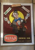 Ancienne assiette en carton pour chewing-gum RIZLA, Comme neuf, Enlèvement ou Envoi, Panneau publicitaire