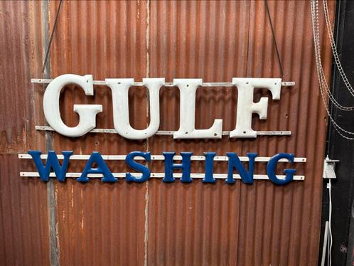 Authentiek emaille bord van American Gulf Washing, Verzamelen, Merken en Reclamevoorwerpen, Ophalen