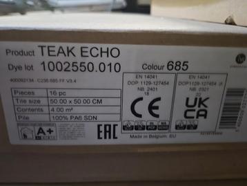 teak Echo kleur 685 tapijttegels 50x50 68m2 beschikbaar voor biedingen