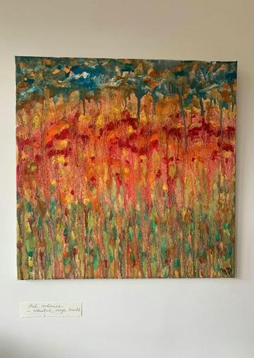 "Éclat!" Vurig, intens schilderij in olieverf. 40x40 beschikbaar voor biedingen