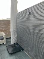 Zweefparasol met hoes erop en voet in zwarte kleur, Tuin en Terras, Ophalen, Gebruikt