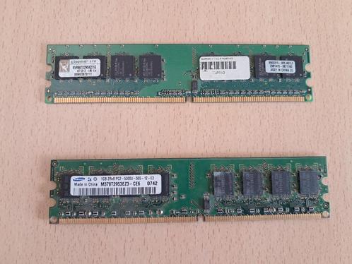 RAM DDR2 - 1X Kingston + 1X Samsung 1 Gb, Computers en Software, RAM geheugen, Gebruikt, Desktop, 1 GB of minder, DDR2, Ophalen of Verzenden