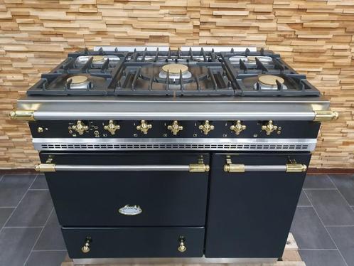 🔥Luxe Lacanche Fornuis 100cm zwart + messing 5 pits 2 ovens, Elektronische apparatuur, Fornuizen, Zo goed als nieuw, Vrijstaand