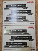Märklin 47142 rongenwagenset 2 stuks buizentransport in okt, Wisselstroom, Wagon, Ophalen of Verzenden, Zo goed als nieuw