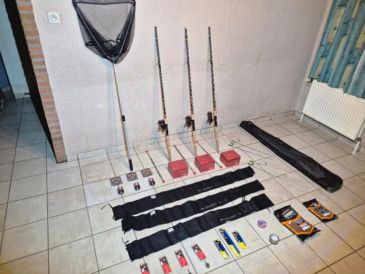 DAM Method Feeder Set Compleet 3 Hengels Molens Schepnet ezv, Watersport en Boten, Hengelsport | Witvissen, Zo goed als nieuw